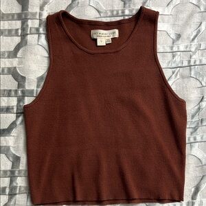 Saltwater Luxe Women's Ribbed Cropped Tank - Chocolate Brown